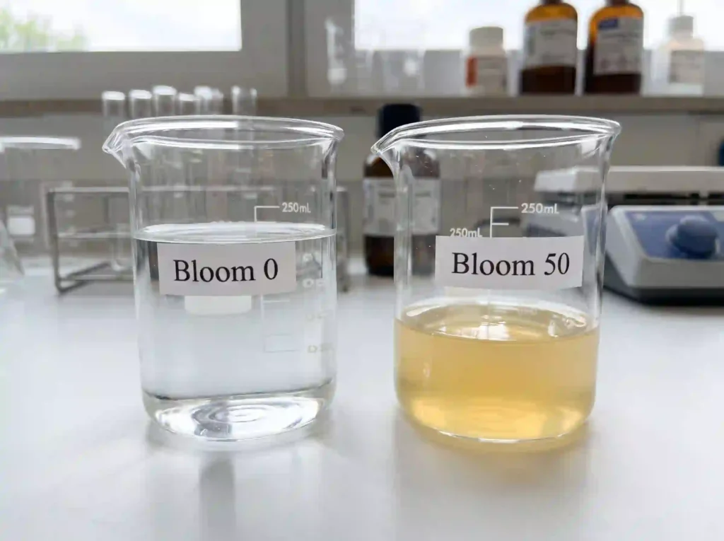 Bloom zero versus high Bloom gelatin – hydrolyzed collagen quality test
