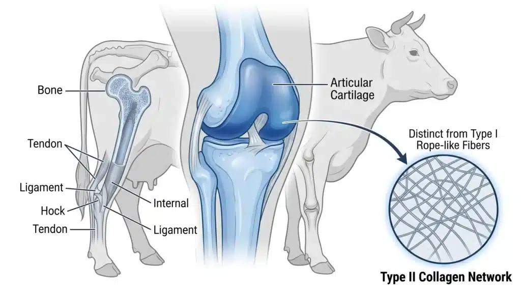  Bovine Type II collagen in articular cartilage showing mesh-like fiber network