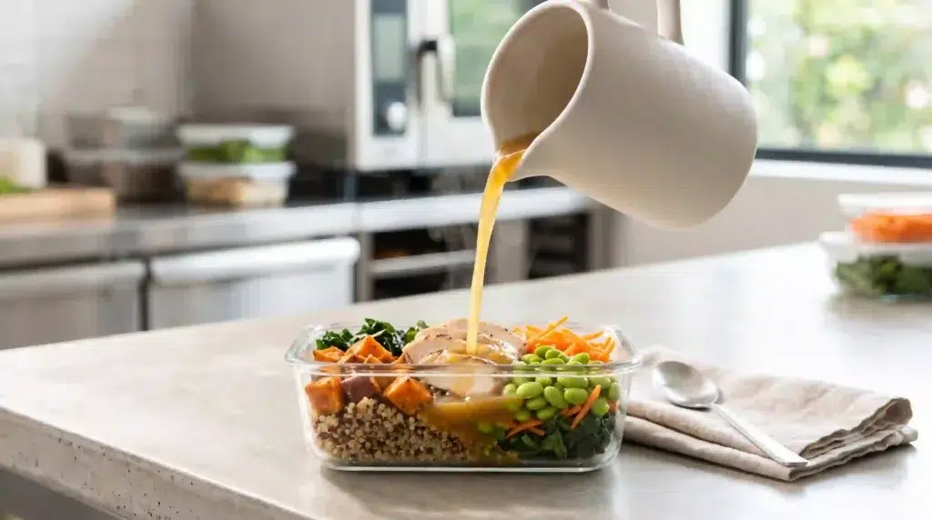 Moisture retention and viscosity benefits in weekly broth-based meal prep using savory protein ingredients.