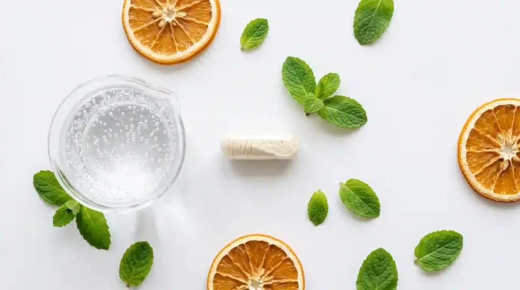 Premium best eggshell membrane collagen powder in a clear capsule with natural ingredients for daily supplement routine.