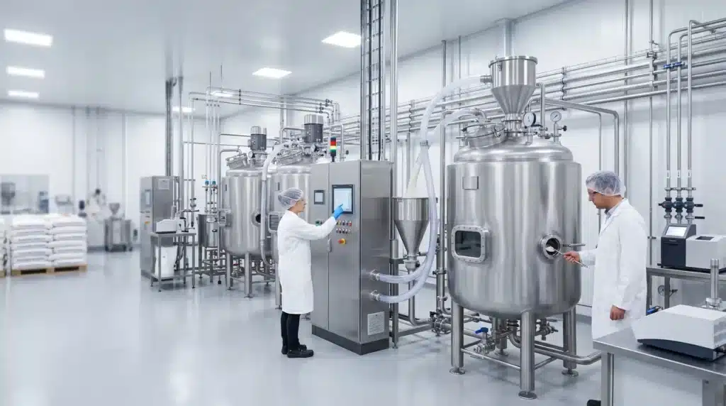 Industrial enzymatic hydrolysis production facility for sea cucumber peptide powder manufacturing