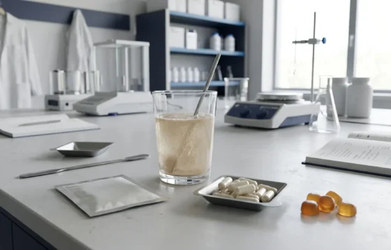Unbranded beauty supplement formats including powder sachets drink mixes capsules and gummies