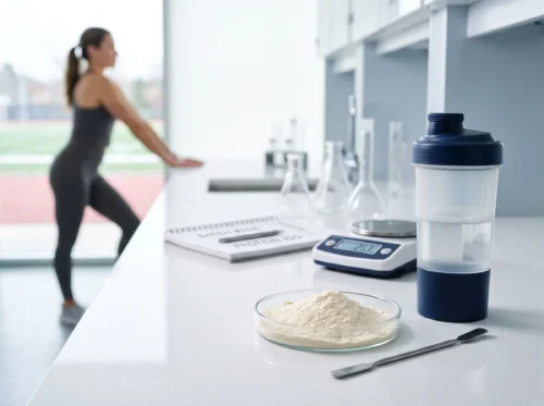 Sports nutrition supplement formulation with protein powder ingredient
