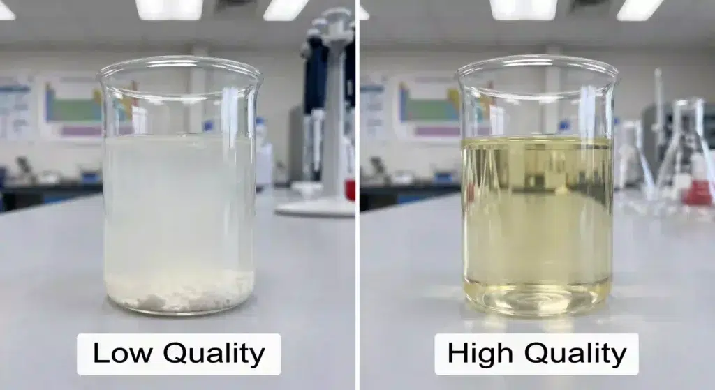 Solubility comparison of low-quality vs high-quality chicken bone broth protein powder in cold water