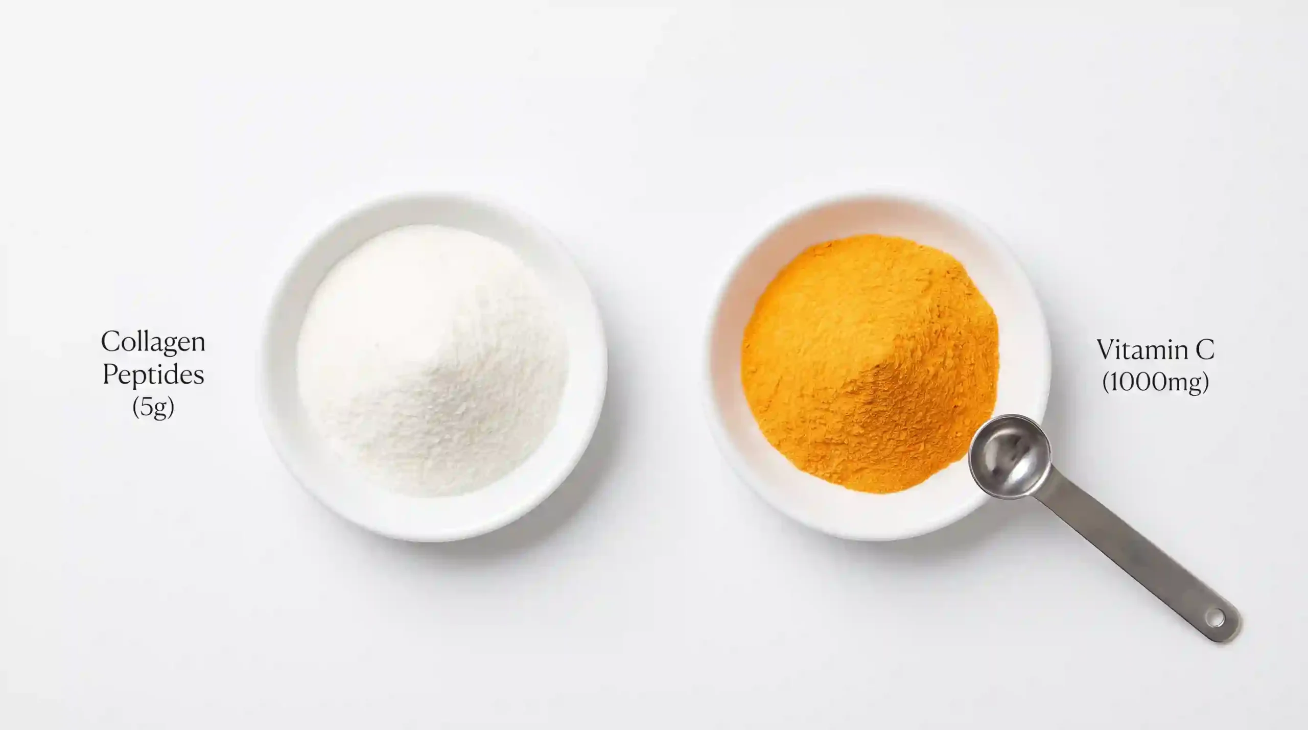 Measured doses of collagen powder and vitamin C for optimal joint formula synergy.