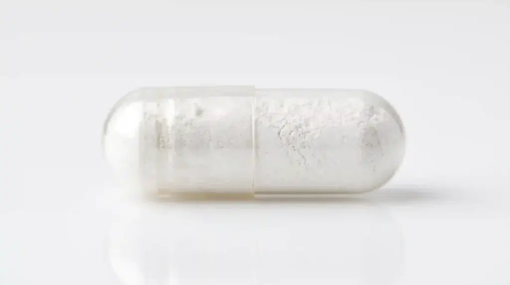A clear capsule containing a 40mg clinical dose of undenatured type 2 collagen.