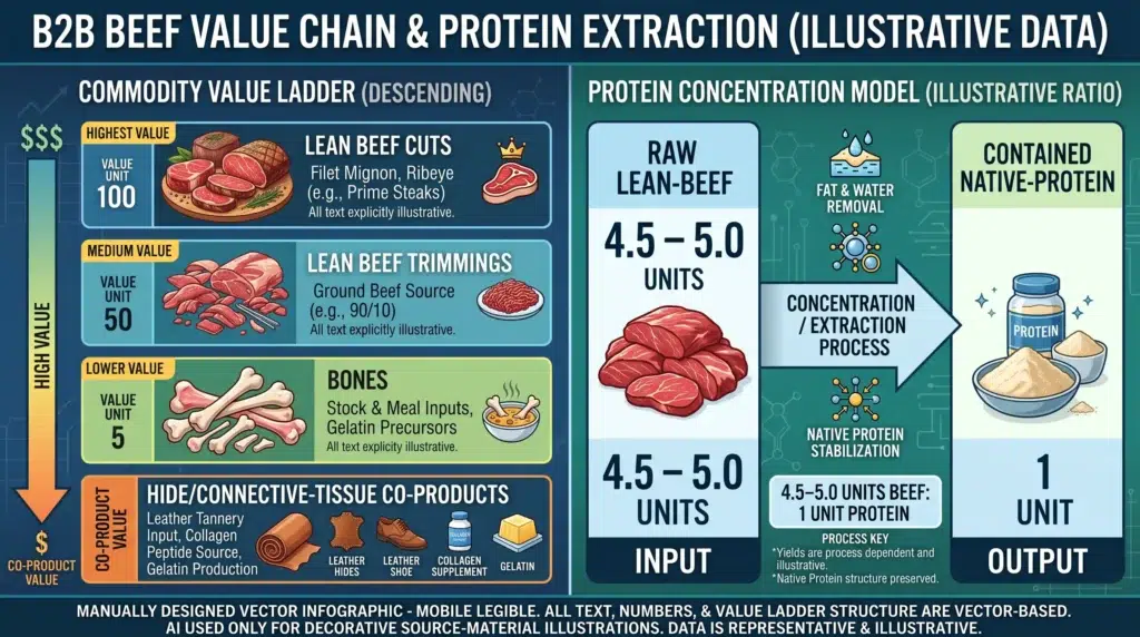 Beef protein source verification framework for supplement manufacturers