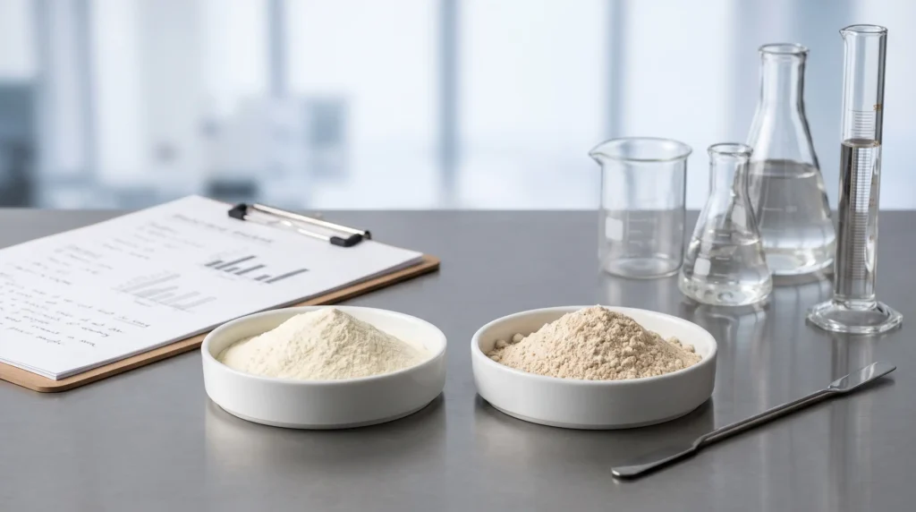 Beef Protein Isolate and Beef Bone Broth Protein powders shown for technical ingredient comparison
