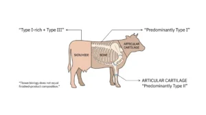 Bovine skin, bone and cartilage mapped to their predominant collagen Type I, Type II and Type III associations